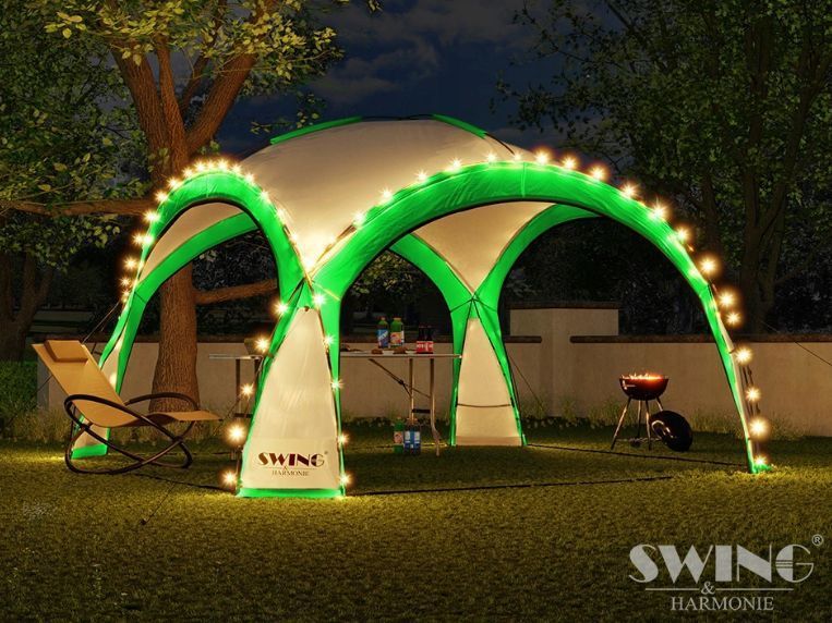 Садовий павільйон Swing & Harmonie з LED підсвічуванням 3,2х3,2 m складаний ПМ22012721 фото